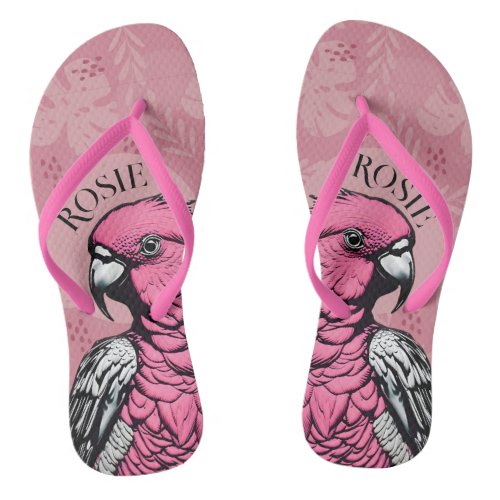 Pink Galah Flip Flops