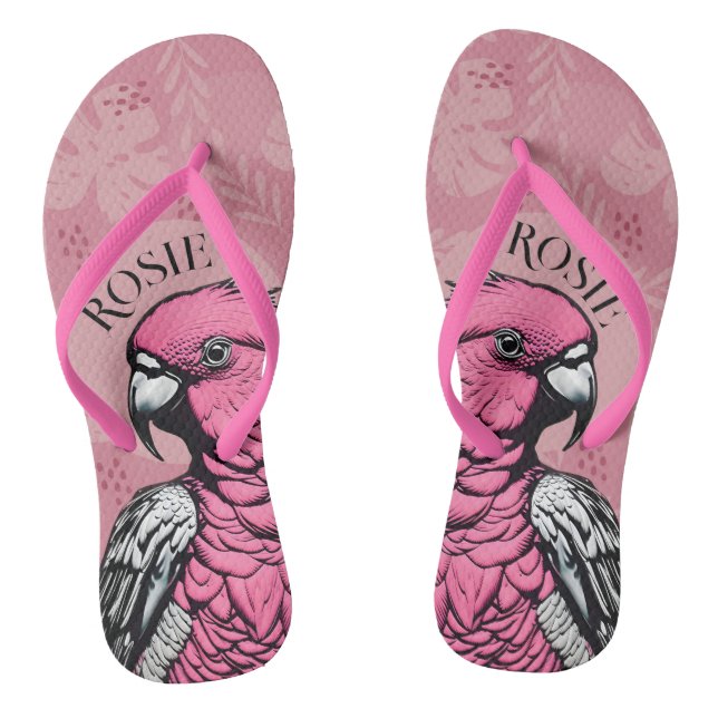 Pink Galah Flip Flops (Footbed)