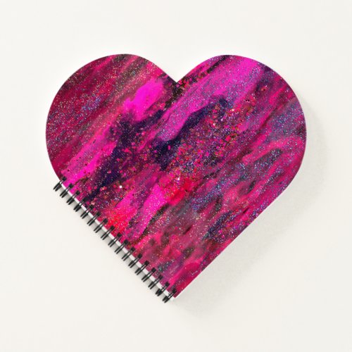 Pink Galaxy Heart Shape Notebook