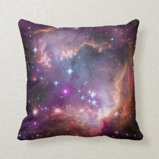 Pink Galaxy Nebula Universe Supernova Stars Night Throw Pillow