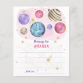 PINK GALAXY SPACE birthday time capsule message (Front)