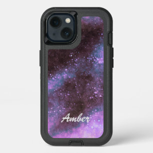 Pink Galaxy Sparkles Abstract Personalized iPhone 13 Case