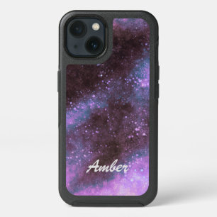 Pink Galaxy Sparkles Abstract Personalized iPhone 13 Case