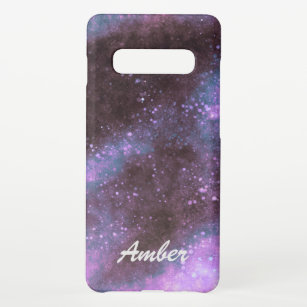 Pink Galaxy Sparkles Abstract Personalized Samsung Galaxy S10+ Case