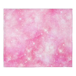 Pink Galaxy Universe Duvet Cover