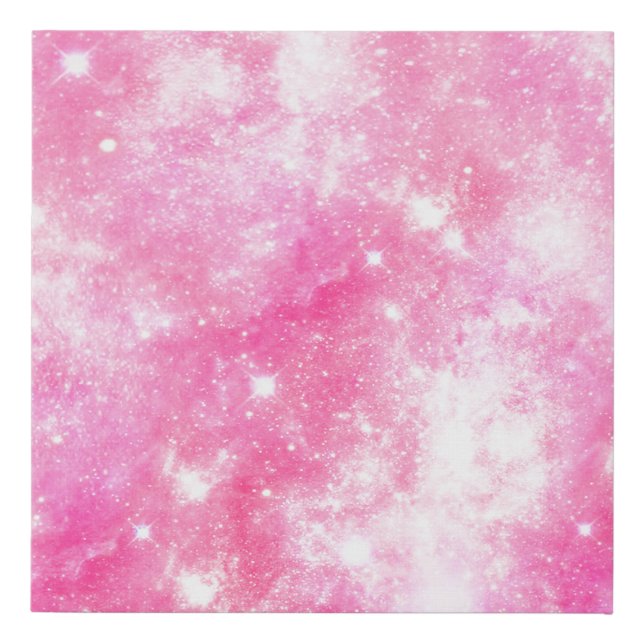 Pink Galaxy Universe Faux Canvas Print (Front)