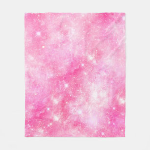 Pink Galaxy Universe Fleece Blanket