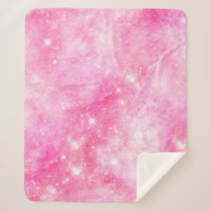 Pink Galaxy Universe Sherpa Blanket