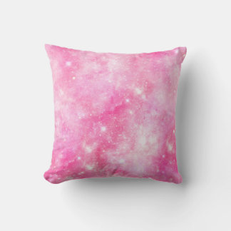 Pink Galaxy Universe Throw Pillow