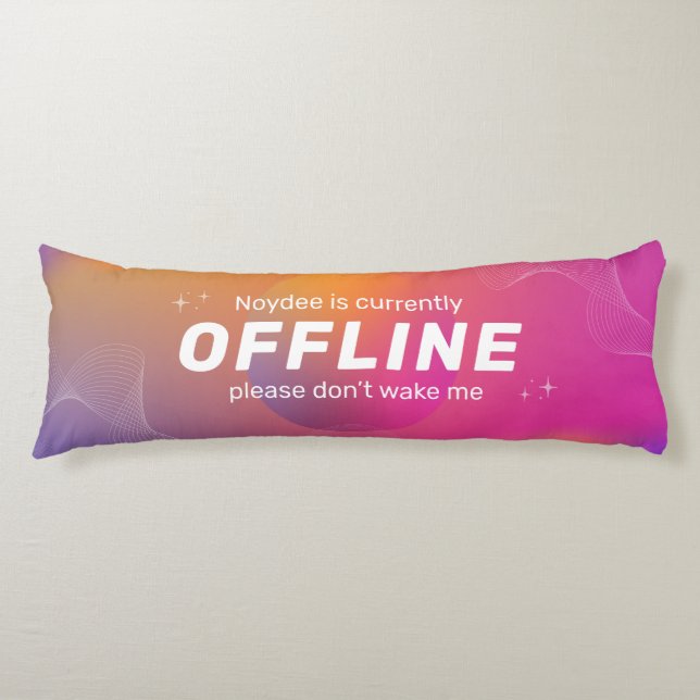 Pink Gamer Offline, Sleeping Body Pillow (Front)