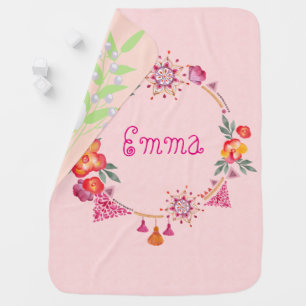 Pink Garden baby blanket