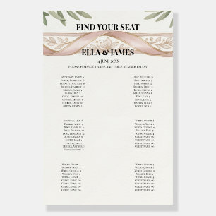 Pink Garden Border Seating Chart Sign