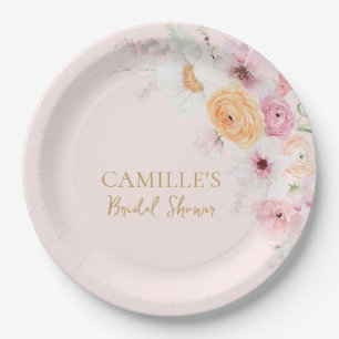 Pink Garden Bridal Shower Paper Plates