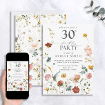Pink Garden Floral Calligraphy 30th Birthday Invitation<br><div class="desc">Celebrate a special milestone with our beautiful pink garden floral calligraphy 30th birthday invitation! This unique and gorgeous design is perfect for any 30th birthday celebration - give your guests a special invitation that they won't forget. The front of the invitation has lifelike watercolor flowers, in a natural organic flatlay...</div>