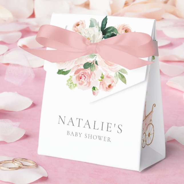 Pink Garden Girl Baby Shower Favor Box (Wedding)