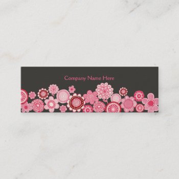 Pink Garden Grey Skinny Business Profile Card by Pip_Gerard at Zazzle