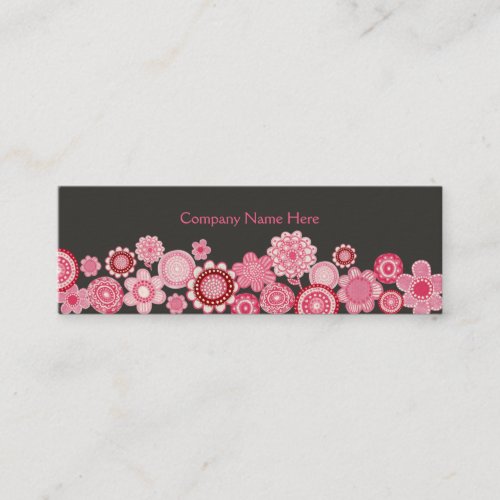 Pink Garden Grey Skinny Business Profile Card Business Card Templates