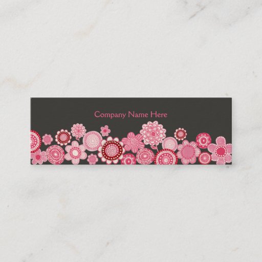 Customizable Pink Garden Grey Skinny Business Profile Card Business Card Templates