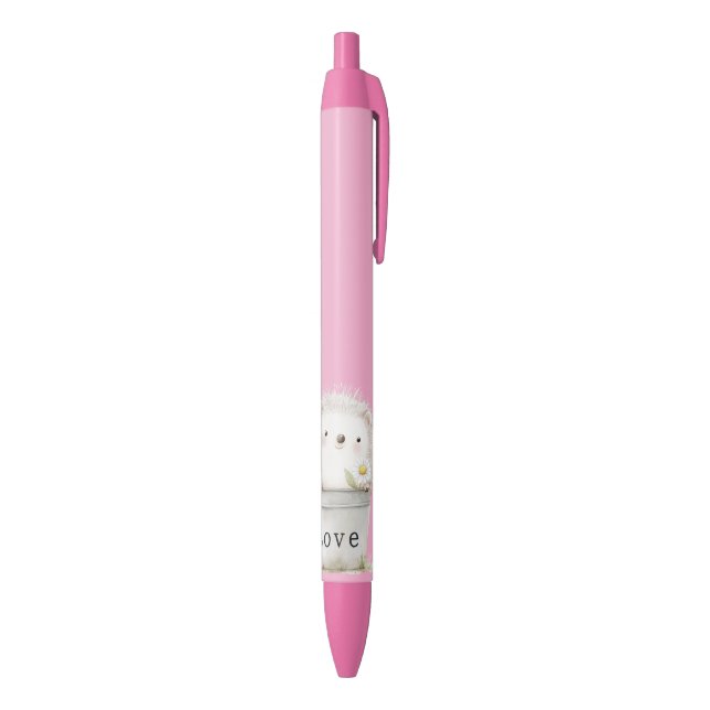 Pink Garden Hedgehog Daisy Flower  Pen (Bottom (Vertical))