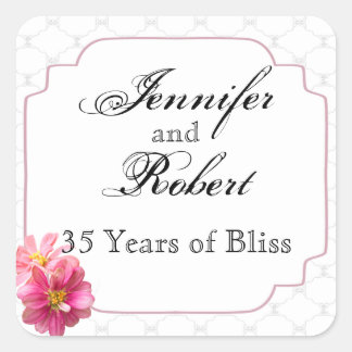 Pink Garden Lattice Anniversary Envelope Seal