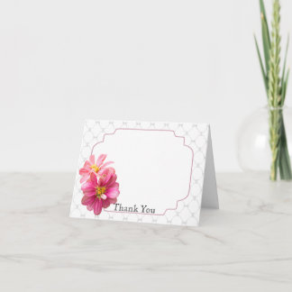 Pink Garden Lattice Anniversary Thank You Card
