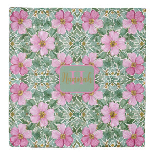 Pink Garden Mosaic Duvet Cover