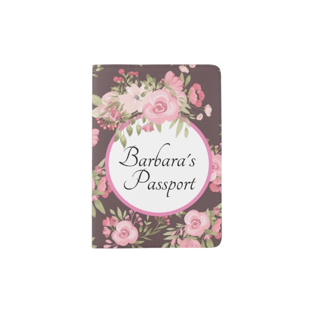 Pink Garden Passport Holder (Front)