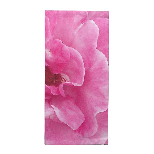 Pink Garden Rose Cloth Napkin (Half Fold)