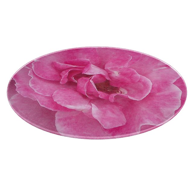 Pink Garden Rose Cutting Board (Corner)