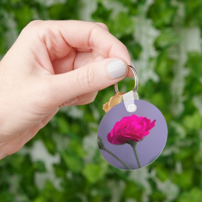 Pink Garden Rose Keychain (Hand)
