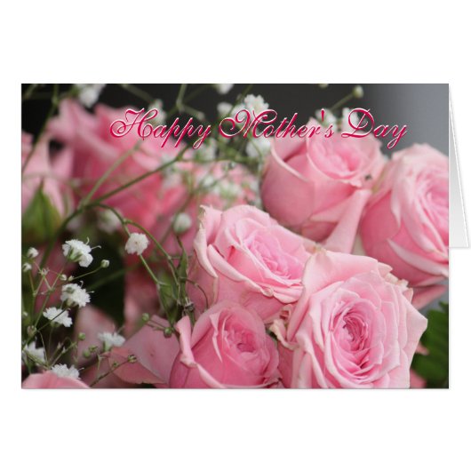 Pink Garden Rose Print Cards (Front Horizontal)
