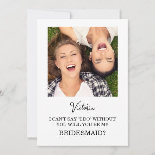 Pink Garden Rose Wedding Bridesmaid Proposal Card