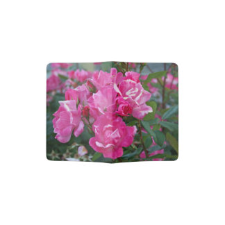 Pink garden roses passport holder