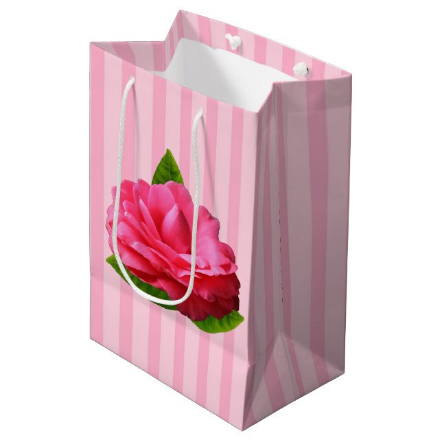 Pink Gardenia Medium Gift Bag (Front Angled)