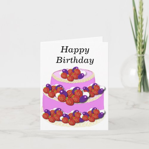 Pink Gateaux editable Birthday  Card