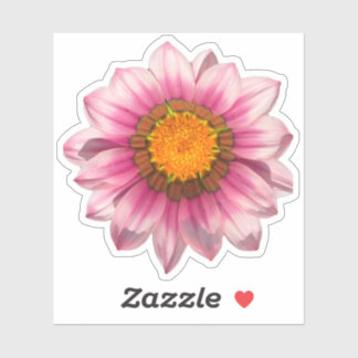 Pink Gazania Treasure Flower Blossom Sticker