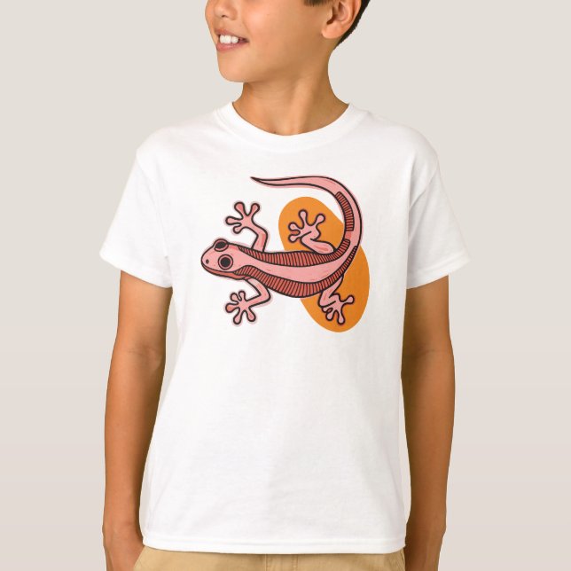 Pink Gecko Kids T-Shirt – Cute Colorful Lizard Tee (Front)