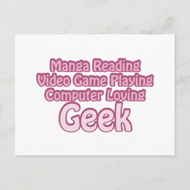 Pink Geek Postcard (Front)