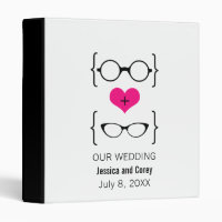 Pink Geeky Glasses Wedding Binder