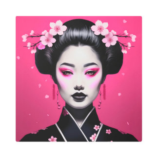 Pink Geisha 2 Metal Print