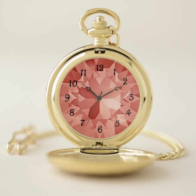 Pink Gem Pocket Watch (Inside)