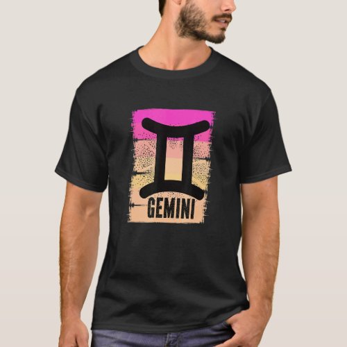 Pink Gemini Symbol June Birthday Born In May Zodia T_Shirt