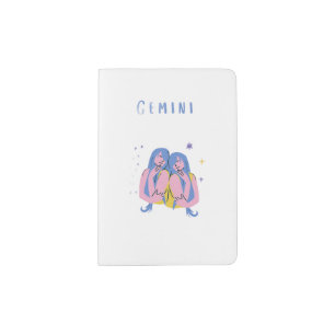 Pink Gemini, zodiac, star sign print Passport Holder
