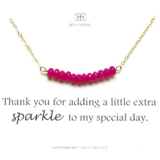 Pink Gemstone Bridesmaid Necklace