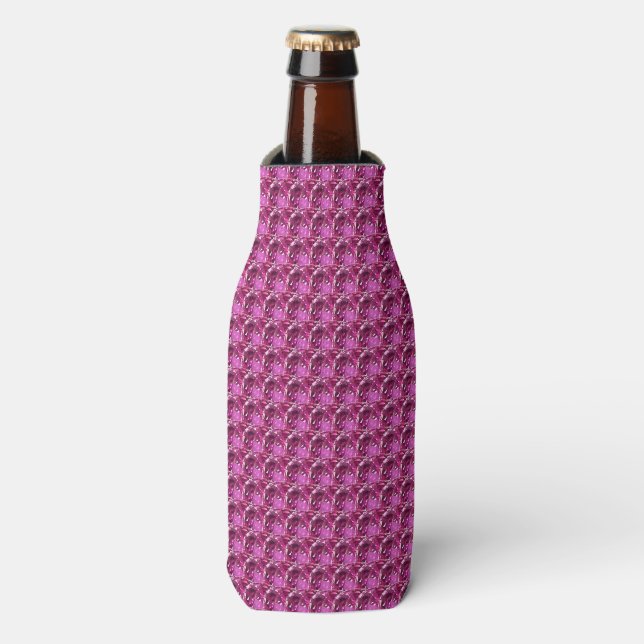 Pink Gemstone Pattern Bottle Cooler (Bottle Front)
