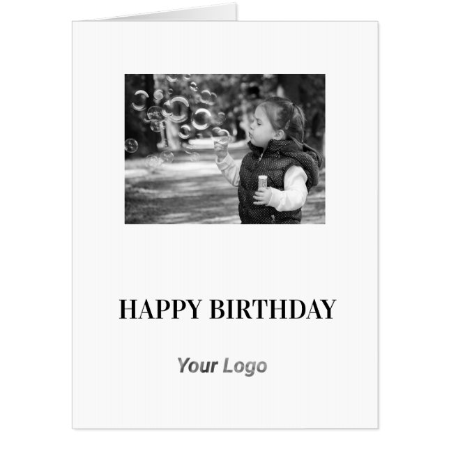 PINK GENOME WHITE SIMPLE HAPPY BIRTHDAY CARD (Front)