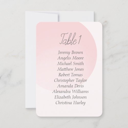 Pink gentle simple seating chart baby shower invitation