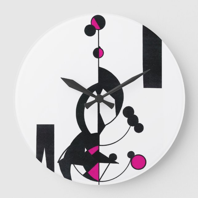 Pink Geo Design Custom Clock (Front)