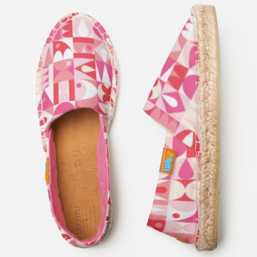 Pink Geometric Abstract Espadrilles