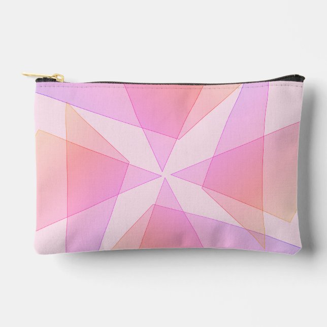 Pink Geometric  Accessory Pouch (Front)